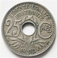 France 1932, 25 CENTIMES coin 23mm