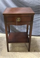 Mahogany single drawer bedside table with under sh