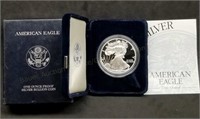 1999 1oz Proof Silver Eagle w/Box & Papers