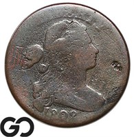 1802 Draped Bust Large Cent, Scarce Early Copper