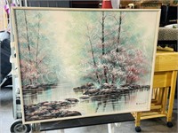 large spring theme painting on canvas