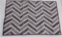 Indoor Door Mat, 24x36", Grey/White