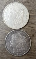 (2) 1921-D Morgan Dollars