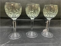 3 Waterford Wine Glases