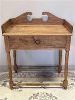 Rustic hardwood dry sink, commode w 1 drawer