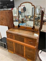 Waterfall Dresser with Mirror