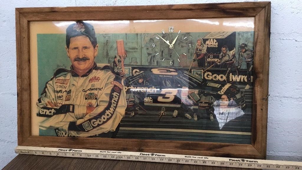 Approx 31"x18” Dale Earnhardt Clock