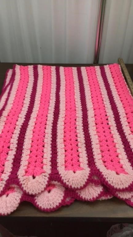 1-Afghan 50”x38”  multi pink