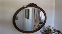 Wood Framed oval Wall mirror