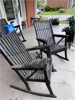 2 matching wooden rocking chairs