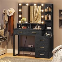 Makeup Vanity With Lights And Charging Station