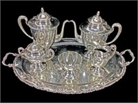 (6pc) Mexican Sterling Silver Coffee & Tea Set