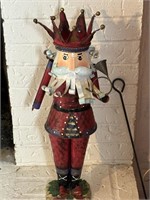 Tall Metal Santa Claus Candlestick Holder