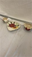 Lot of 3 Hand Painted Serving Pieces