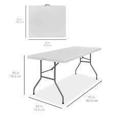 6ft Plastic Folding Indoor/Outdoor Table-White