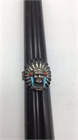 Navajo Indian chief, sterling silver turquoise