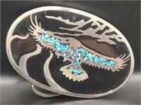 Turquoise Toned Eagle Belt Buckle, 2.5" x 1.5"