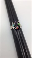SX Sally C sterling silver multi stone ring
