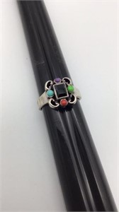 SX Sally C sterling silver multi stone ring