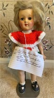 1950’s Toni Doll 14 inches tall