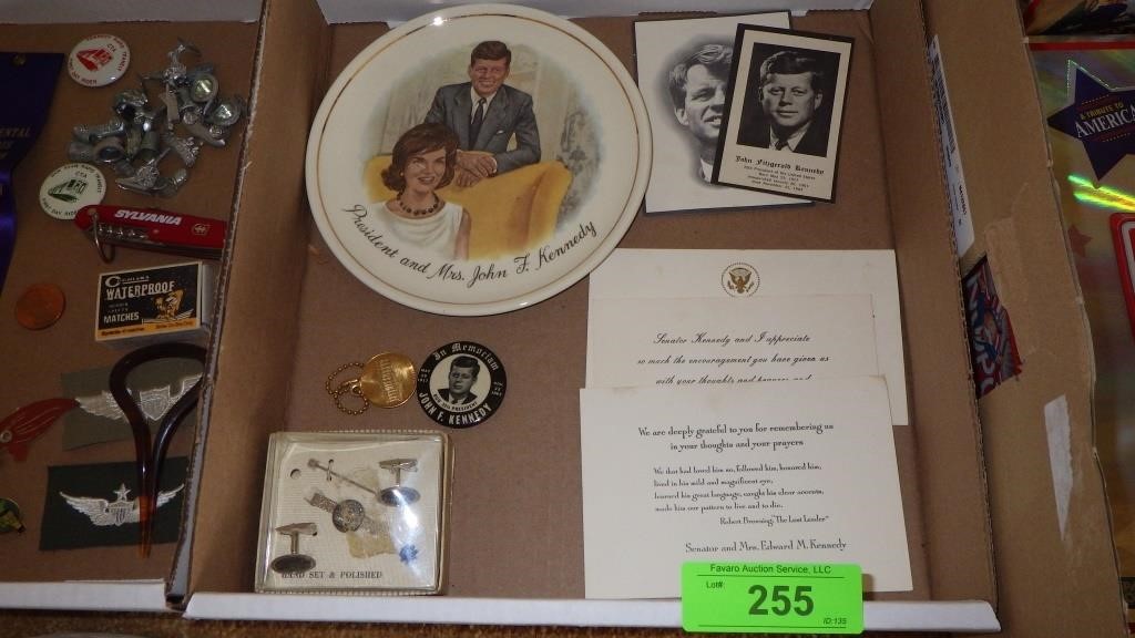 VINTAGE JOHN F. KENNEDY PLATE & PINBACK BUTTON>>>