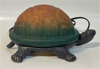 QUALITY CAST TURTLE ACCENT LAMP W AMBER/GREEN