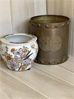 Asian Planter and Brass Planter