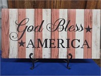 24" by 12" God Bless America wood sign