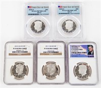 Coin 5 Graded Silver Kennedy Half Dollars All PR70