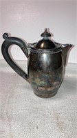 Antique small English silverplate  teapot w/wood