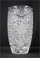 Large Leaded Crystal Vase 11.75" H. X 6" Dia.