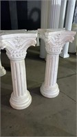 Pair of 41 inch plastic decorative columns