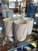 Set of 4 Handmade Pottery Cups