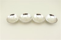4 Japanese Silver Low Bowls