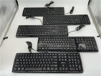 BUNDLE OF 5 AMAZON BASICS CORDED PC KEYBOARDS