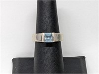 .925 Sterling Silver Aquamarine Ring