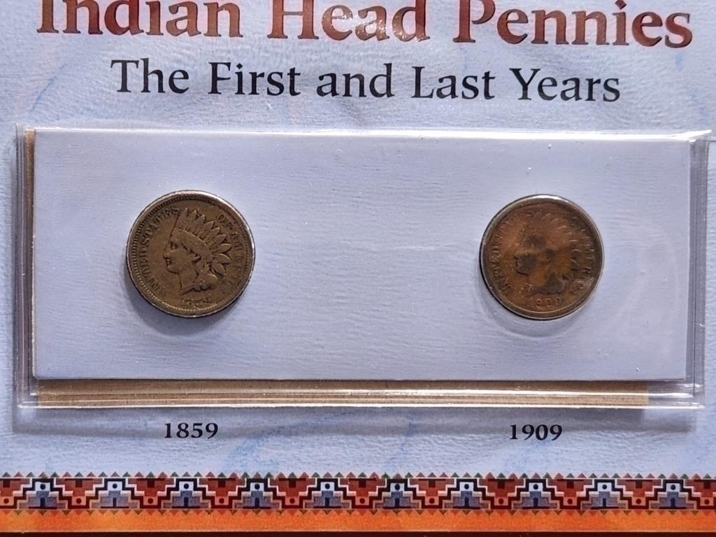 USA Indian Head Pennies 1859,1909.Z8d