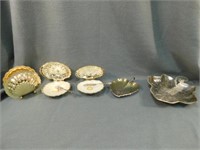 Silver Plate Two covered shell serving trays with