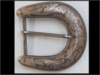 LARGE SILVER BUCKLE MARKED BC MEX