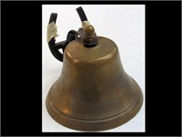 VINTAGE BRASS BELL W/ HORSE SHOE WALL BRACKET