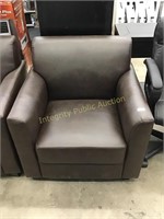 Brown Leather Accent Club Chair $226 Retail