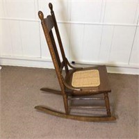 Antique Cane Seat Nursing Rocker - restored