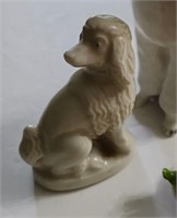 THREE porcelain Poodles, tall one USSR