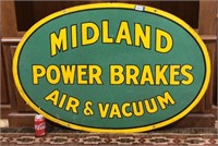 Metal Advertising Sign Midland Power Brakes 2