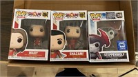 Lot of 3 Funko Pops, Shazam 2 and Justice League