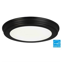 CE 7 in. Matte Black 3-CCT LED Flush Mount 2pk