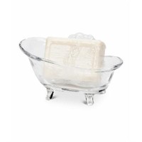 Abbot Clear Glass Bathtub Soap Dish, 6"x3"