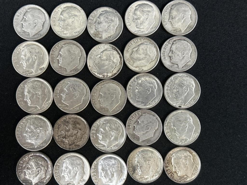 25 silver dimes