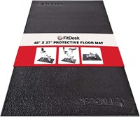 FitDesk Protective Floor Mat - 48 x 27 - Black