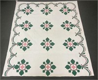 Hand crafted Dogwood Variant Pattern Quilt